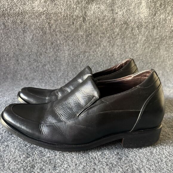 DON\'S Black Leather Men\'s Slip-On Dress Loafers Round Toe Rubber Sole Size 10 main image 13